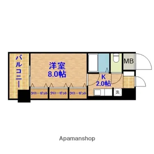 GRASS SQUARE 六番館【14階】の間取り