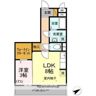 ジェンティーレ703【3階】の間取り