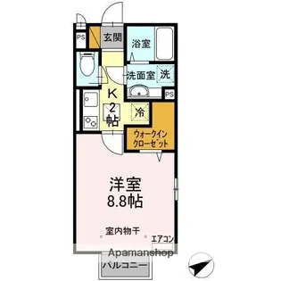 CLOCHETT ET SOLEIL(クロシェットエトソレイユ)【1階】の間取り