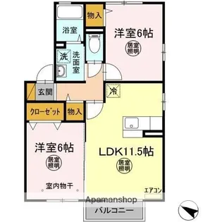 ELYSION HOUSE(エリシオンハウス) Ⅱ【2階】の間取り