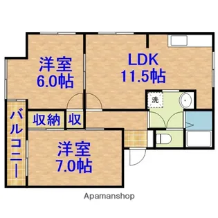 千葉県市原市北国分寺台4丁目【アパート】の間取り