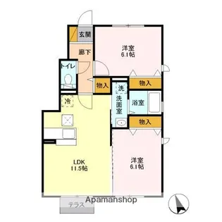 千葉県千葉市緑区おゆみ野2丁目【アパート】の間取り