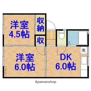 小倉ハイツ【2-C号室】の間取り