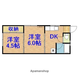 小倉ハイツ【2-E号室】の間取り