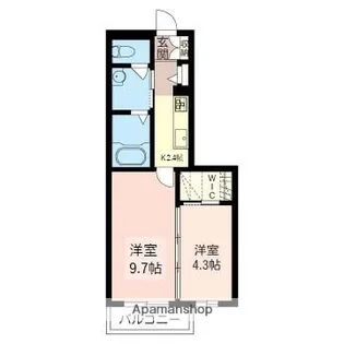 ポルトフィーノ【106号室】の間取り
