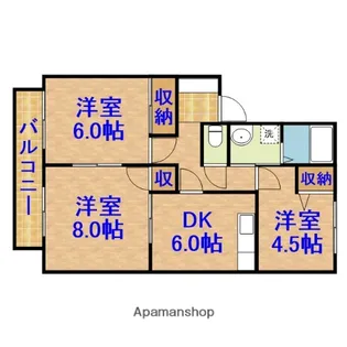 サンベルデ参番館【1階】の間取り