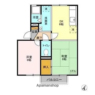 カーサフォンターナ【2階】の間取り