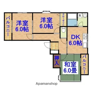 クレベール壱番館【205号室】の間取り
