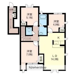 アプロディールA【2階】の間取り