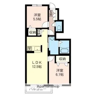 マシェリ クレスト【1階】の間取り