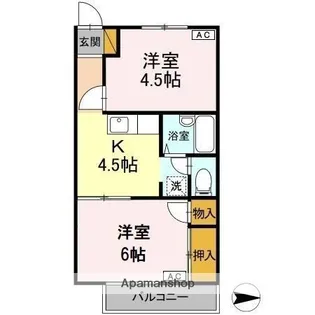 ラ・シャンスⅠ【2階】の間取り