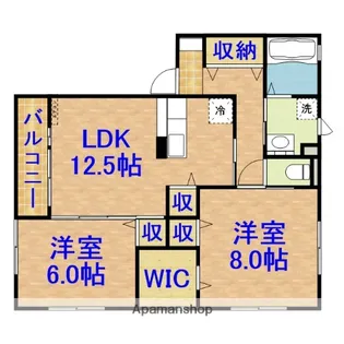 コモドポスト【102号室】の間取り
