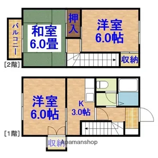 千葉県市原市西五所【テラスハウス】の間取り