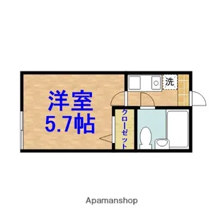 スクエアハイム【106号室】の間取り