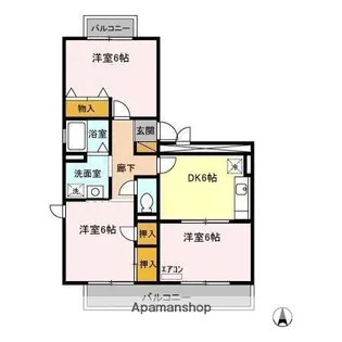 オーシャンヒルズ B【203号室】の間取り