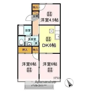 ハイツカメリヤ【1階】の間取り
