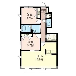 グランドールE【102号室】の間取り