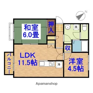 パレシオングリーンヒルズ【2階】の間取り