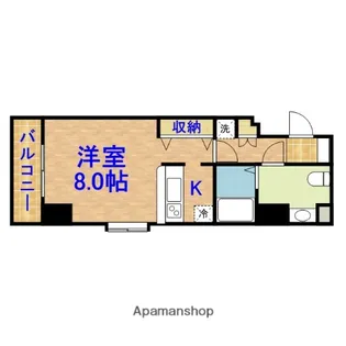 ステーションフロント八幡宿【806号室】の間取り