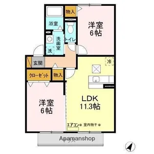 ソレアード【1階】の間取り