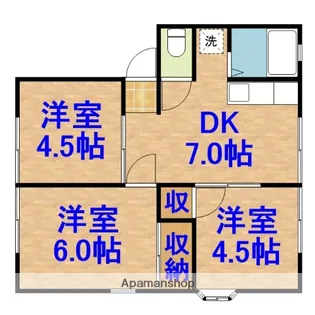 サンハイツ C棟【102号室】の間取り