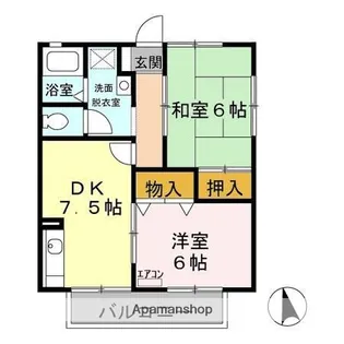 第6小野ハイツ【2階】の間取り
