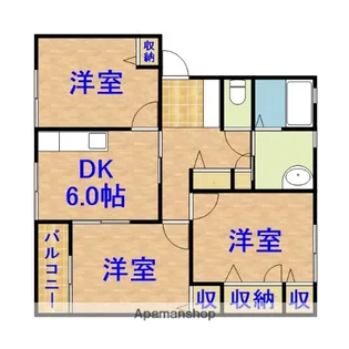 プルメリア【101号室】の間取り