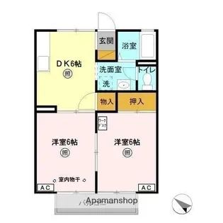 ネオシティ中島 B【2階】の間取り