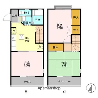 千葉県市原市君塚3丁目【テラスハウス】の間取り