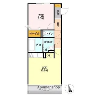 千葉県千葉市緑区おゆみ野中央5丁目【アパート】の間取り