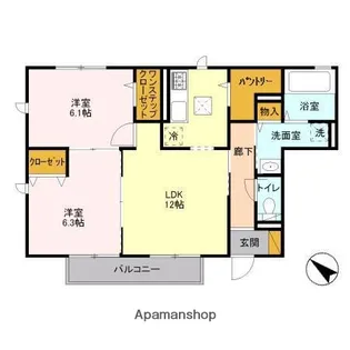 ウイステリア【1階】の間取り