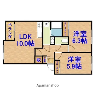 エスポアメゾンA【2階】の間取り