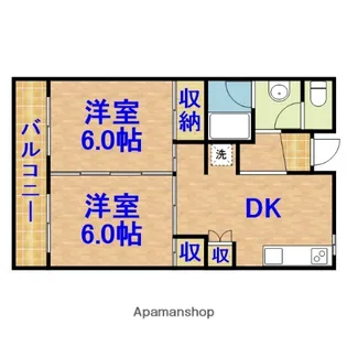 八幡ハイツ【3階】の間取り
