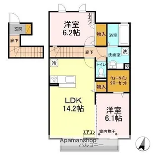 千葉県千葉市緑区おゆみ野中央8丁目【アパート】の間取り