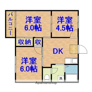 フォーブル細谷地【2-2号室】の間取り