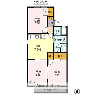 メゾンクレールC【1階】の間取り