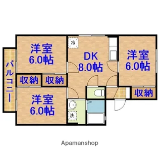 ローズコート C【1階】の間取り