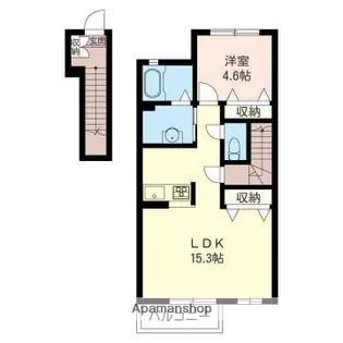 フルールⅤ番館【205号室】の間取り