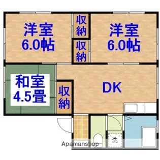 第1東山ハイツ A【201号室】の間取り