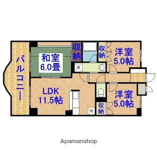サン・クレストマンション【5階】の間取り