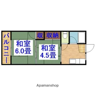 コーポCHIGUSAⅡ【206号室】の間取り