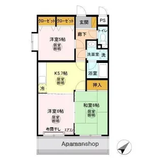 グランデージ長浦【3A号室】の間取り