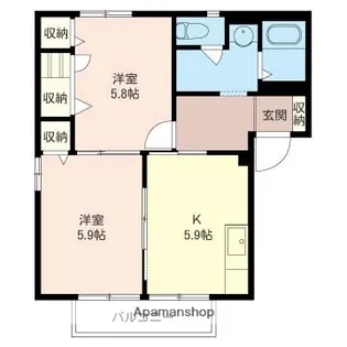 ディアス諏訪 A【2階】の間取り