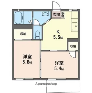 メゾンドセルモン【102号室】の間取り