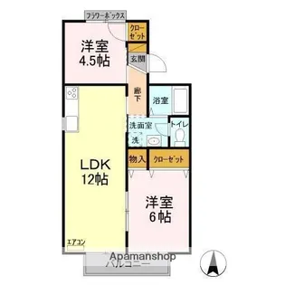 千葉県千葉市緑区おゆみ野中央6丁目【アパート】の間取り