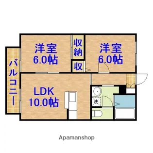 ツインパレスD棟【2階】の間取り