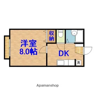 西君塚ハイツB【102号室】の間取り