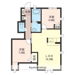 アプロディールB【1階】の間取り