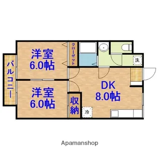ラ・フォンテーヌⅠ【105号室】の間取り