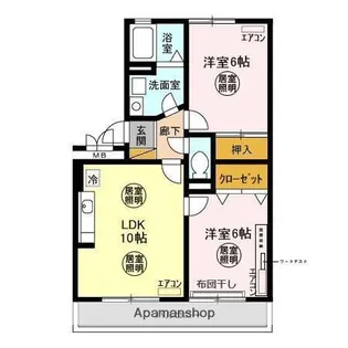 オーシャンヒルズ G【303号室】の間取り